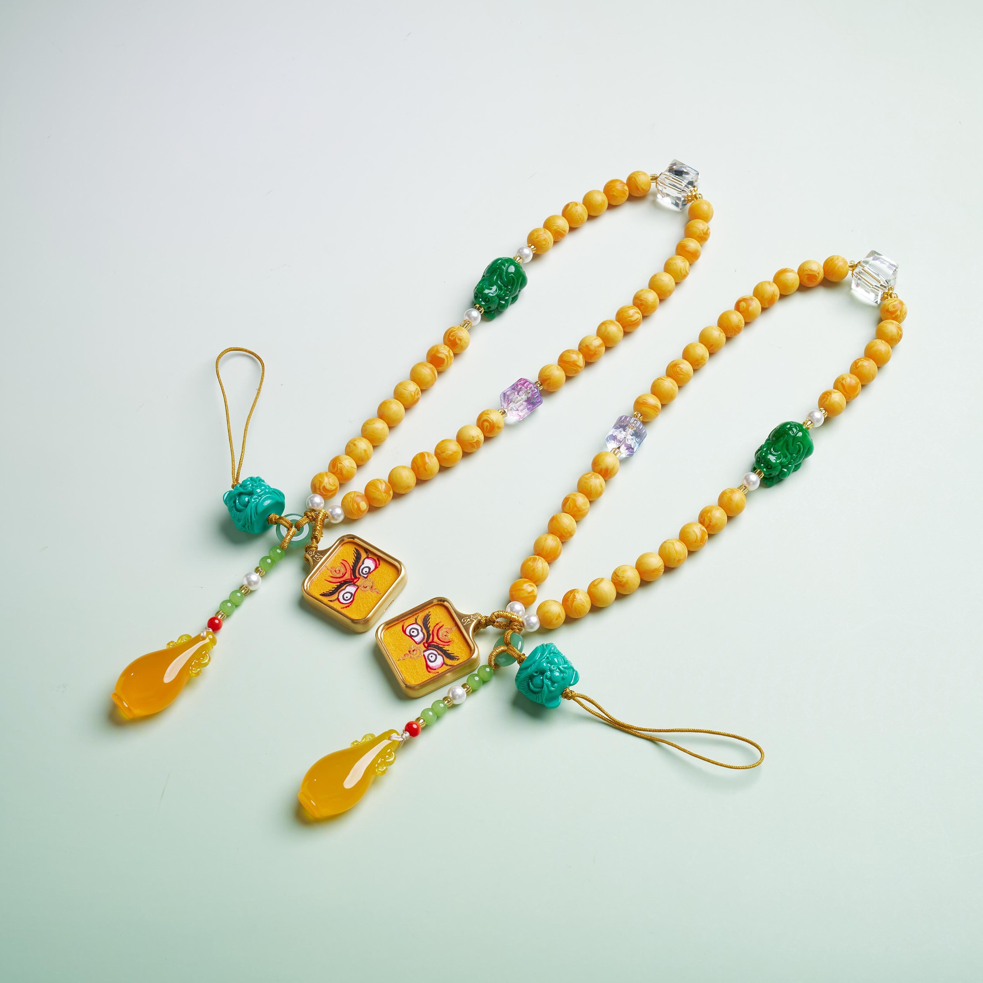 D唐卡挂件-黄财神佛眼方卡链包挂