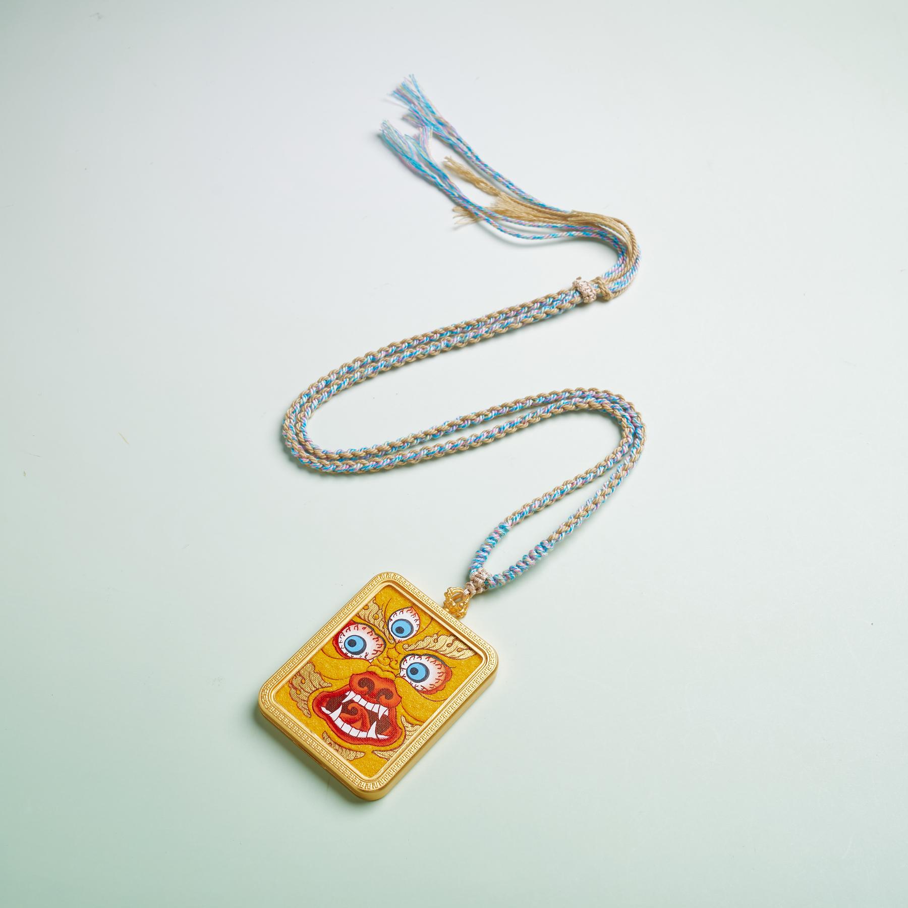 D唐卡吊坠-黄财神佛眼单卡