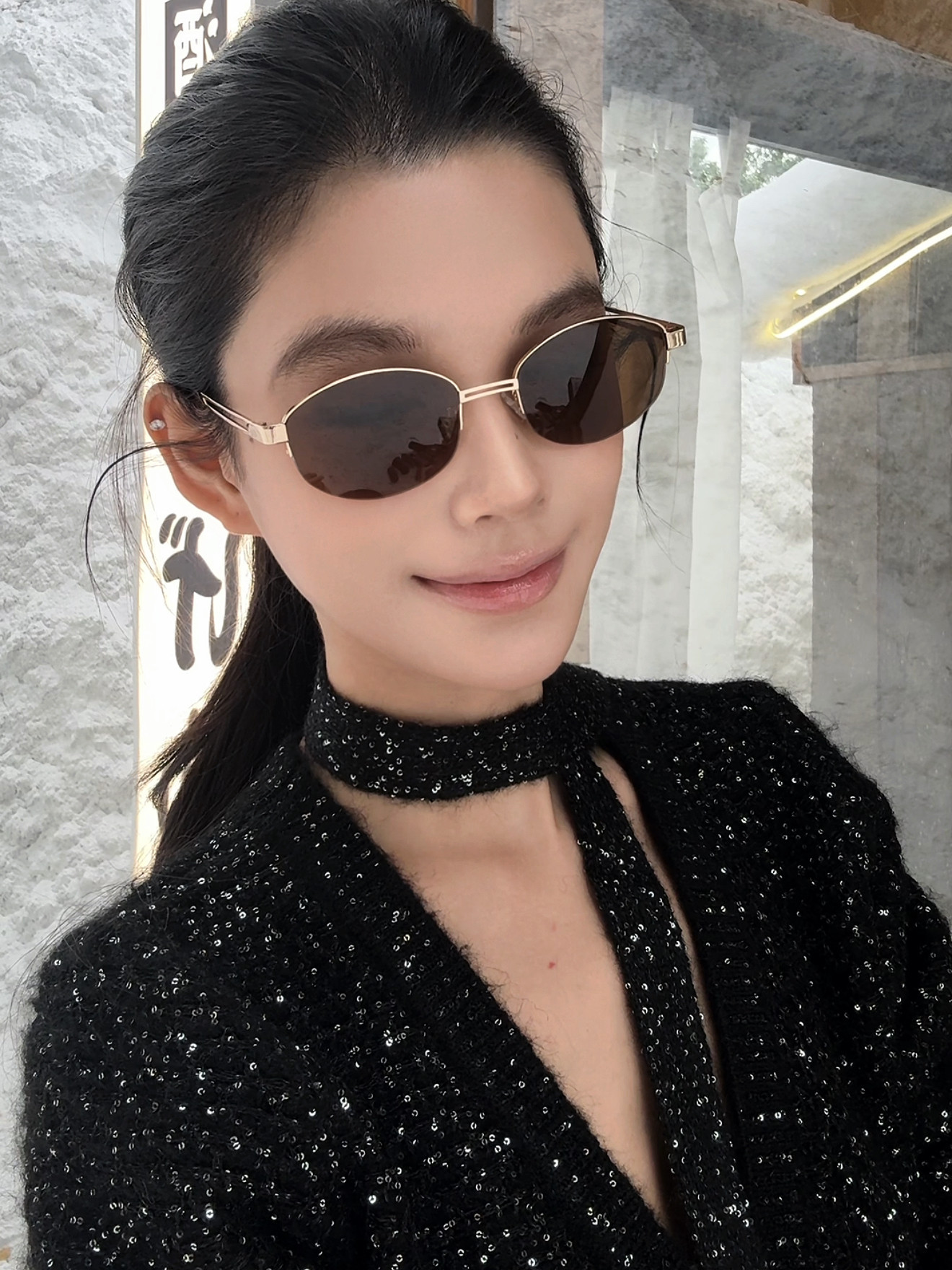 法式慵懶復古小金框墨鏡｜素顏百搭 顯高級質感