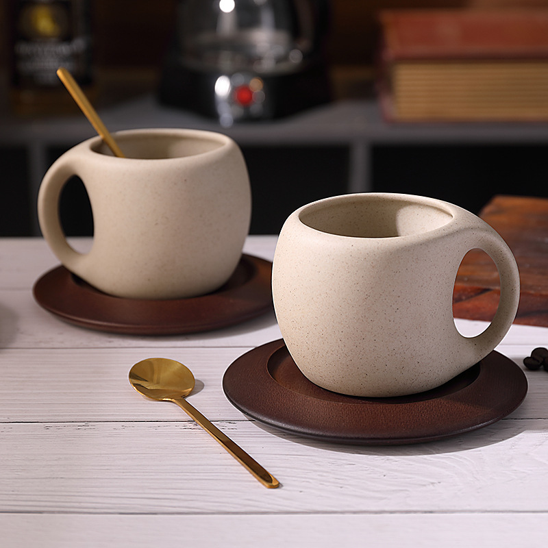 侘寂陶土杯 | 原木杯墊咖啡湯匙套裝
