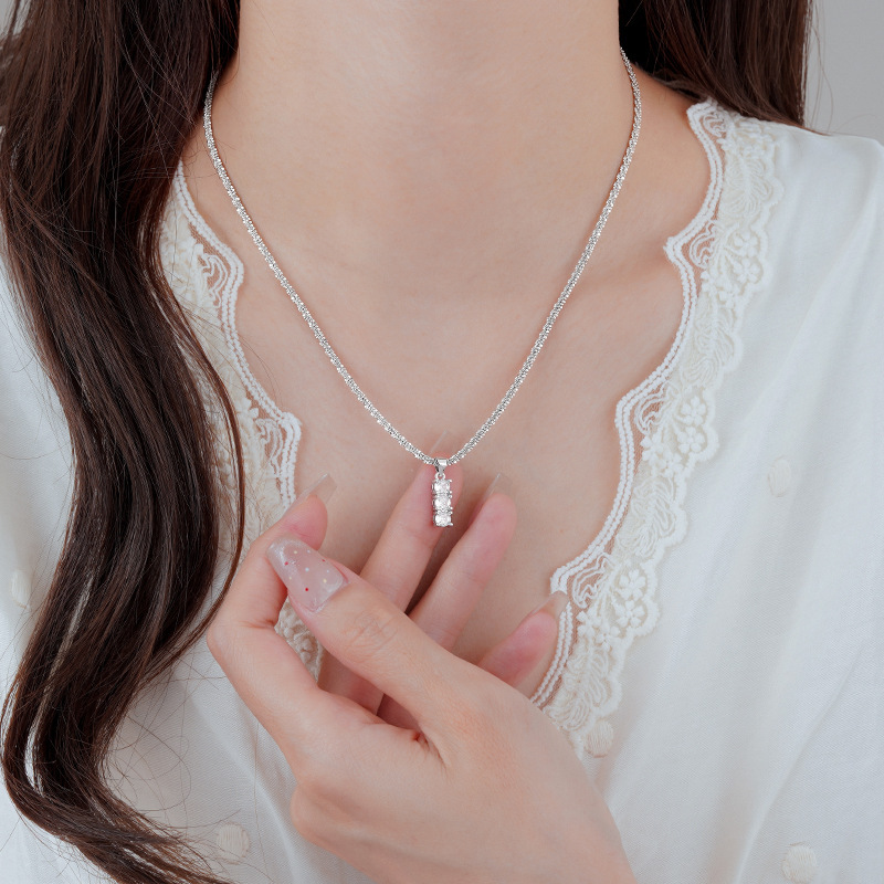 滿天星三鑽項鍊｜2026 新款時尚輕奢鎖骨鏈
