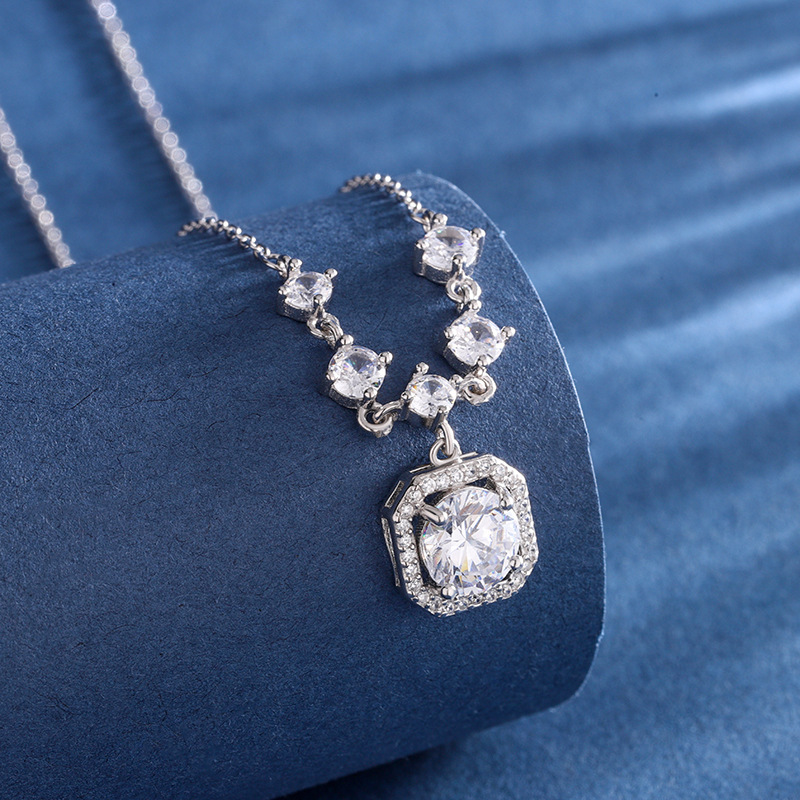 S999足銀方糖項鍊 氣質短鏈鎖骨鍊 女款日常穿搭