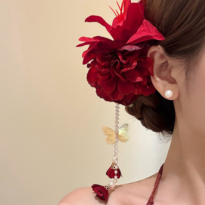 【滕花戀曲】仙綺珍珠垂墜花朵髮夾