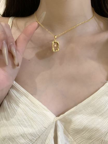 法式復古幾何墜項鍊｜簡約秋冬百搭毛衣鏈