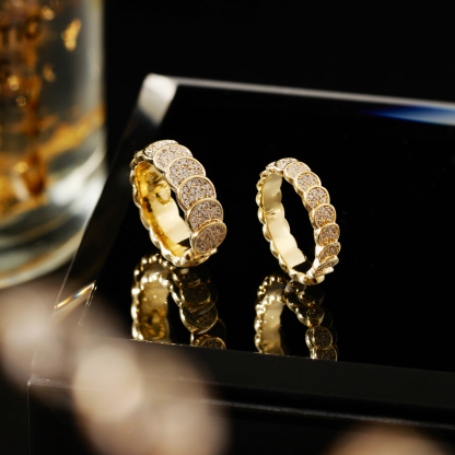 鱗片滿鑽開口指環｜2026 輕奢高級食指戒