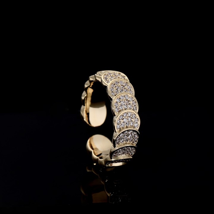 鱗片滿鑽開口指環｜2026 輕奢高級食指戒