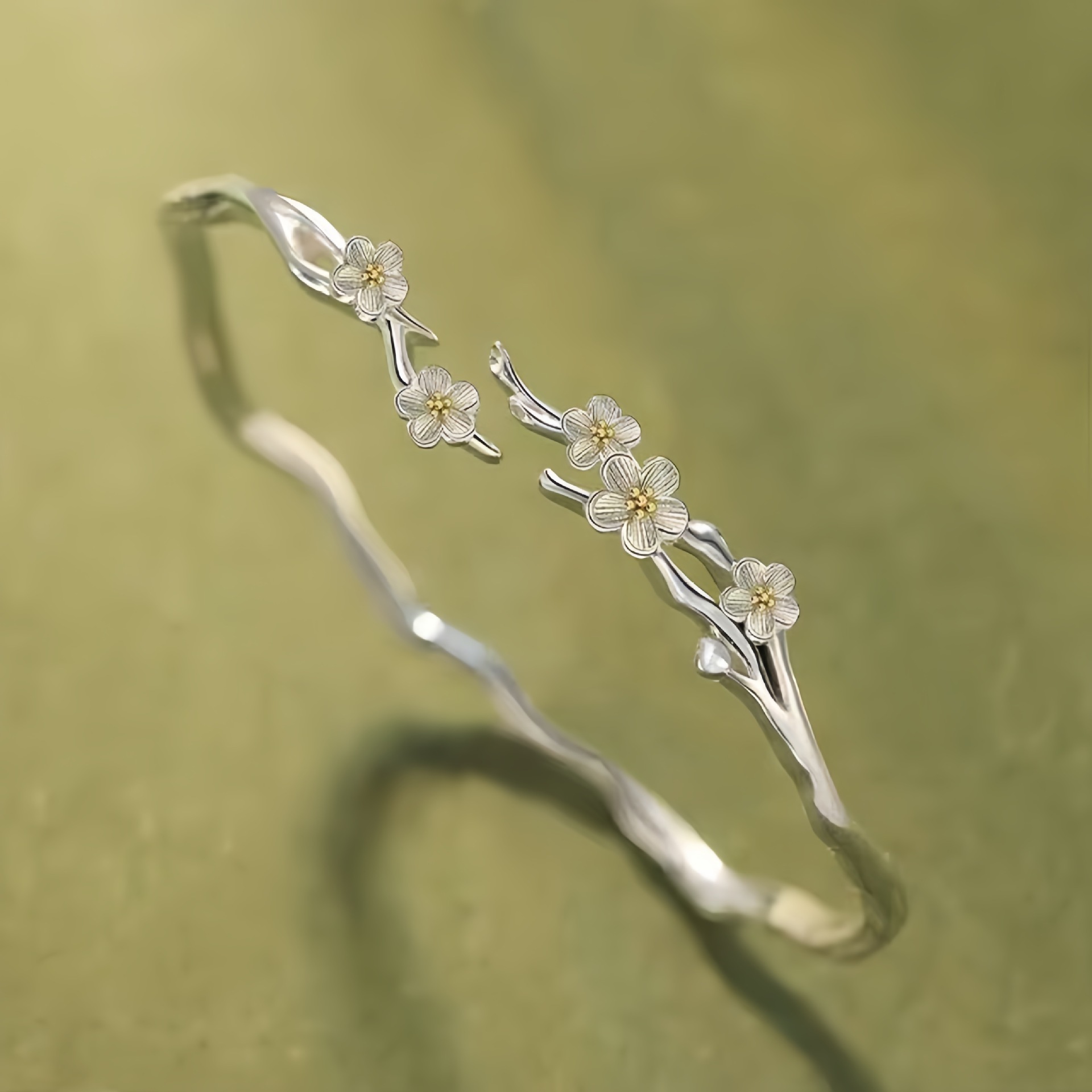 莫离茉莉花开口手环 新中式文艺轻奢款