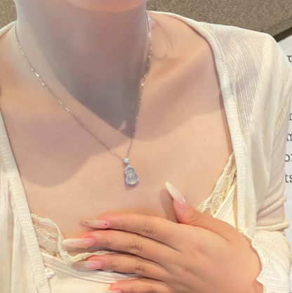 新中式白玉髓葫蘆頸鏈｜S925 銀 2025 新款小眾設計款