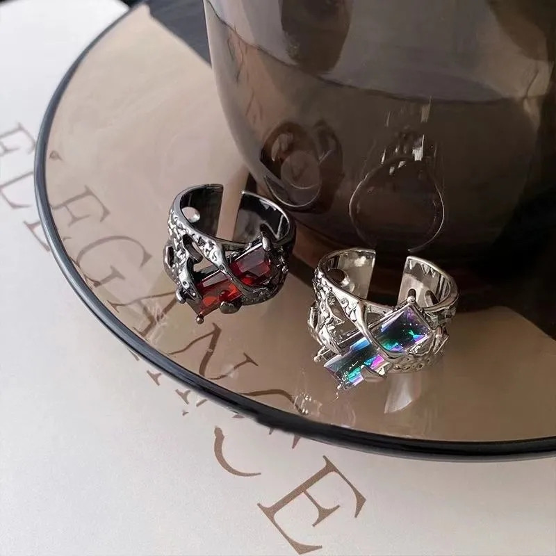 暗黑冷淡風男女同款指環｜小眾設計可調節個性食指戒