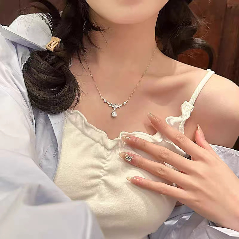 純銀繁花麥穗項鍊｜森系 ins 花枝月桂 輕奢鎖骨鏈 穗穗平安