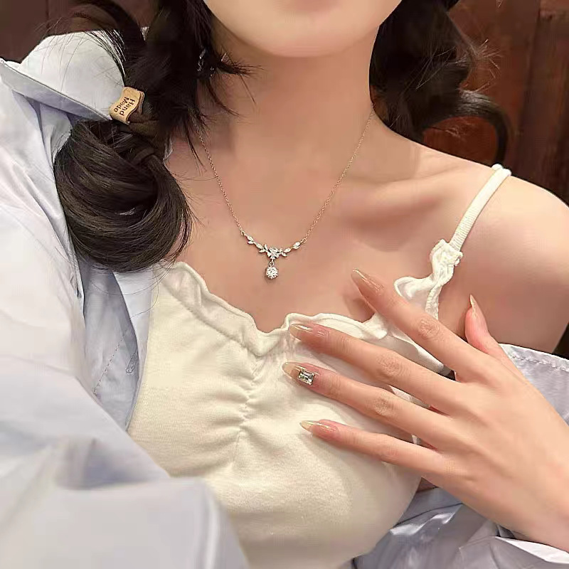 純銀繁花麥穗項鍊｜森系 ins 花枝月桂 輕奢鎖骨鏈 穗穗平安