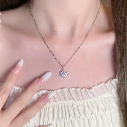 冬日雪花鋯石鎖骨鏈｜小眾氣質百搭頸鏈