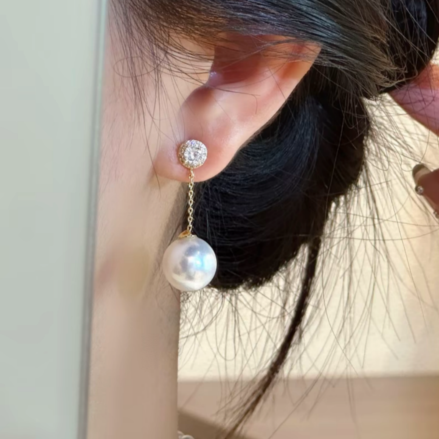 復古港風閃鑽珍珠流蘇耳環｜2025 新款 高級質感優雅氣質耳飾