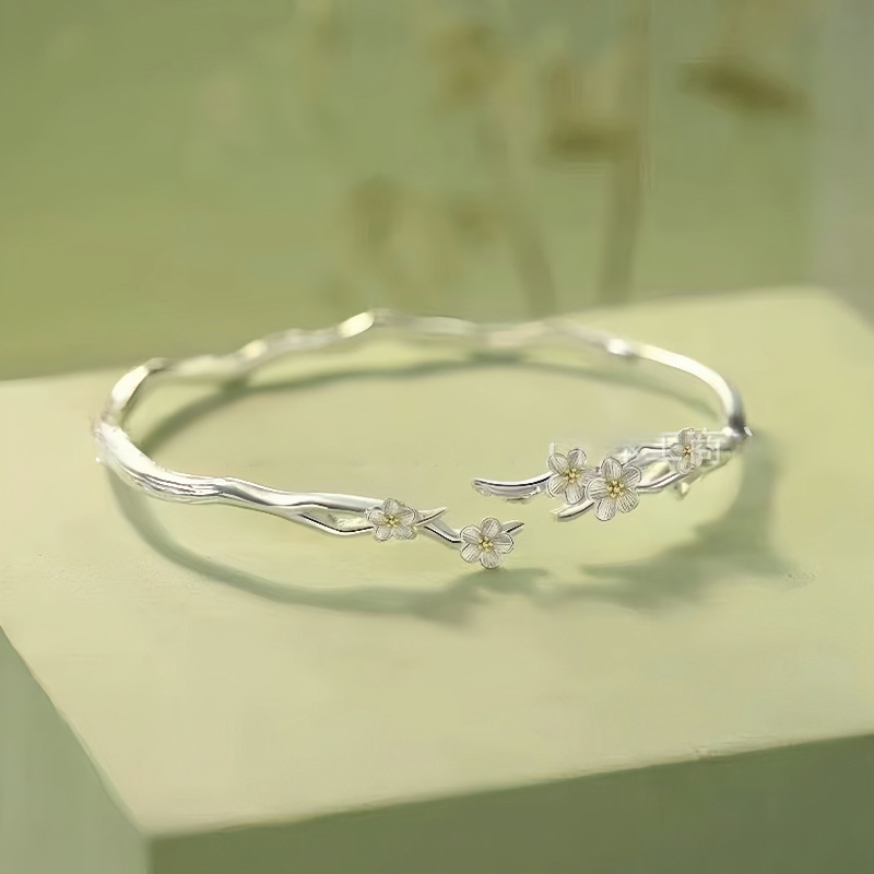 莫离茉莉花开口手环 新中式文艺轻奢款