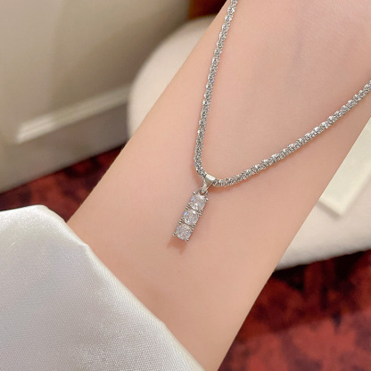 滿天星三鑽項鍊｜2026 新款時尚輕奢鎖骨鏈