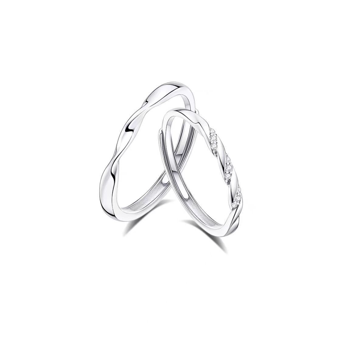 極簡高級感・純銀情侶對戒（開口戒） 獨家設計輕奢版