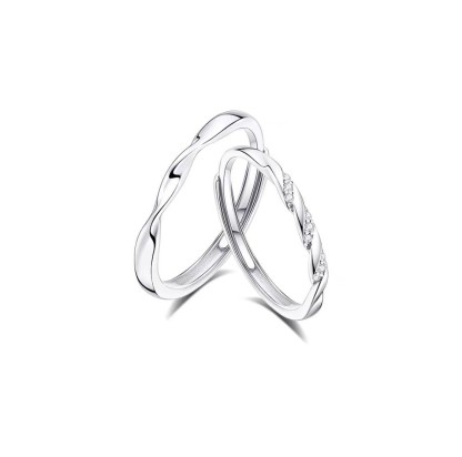 極簡高級感・純銀情侶對戒（開口戒） 獨家設計輕奢版