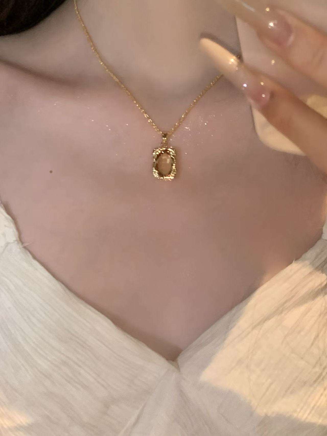 法式復古幾何墜項鍊｜簡約秋冬百搭毛衣鏈