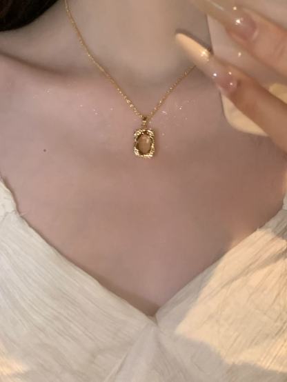 法式復古幾何墜項鍊｜簡約秋冬百搭毛衣鏈