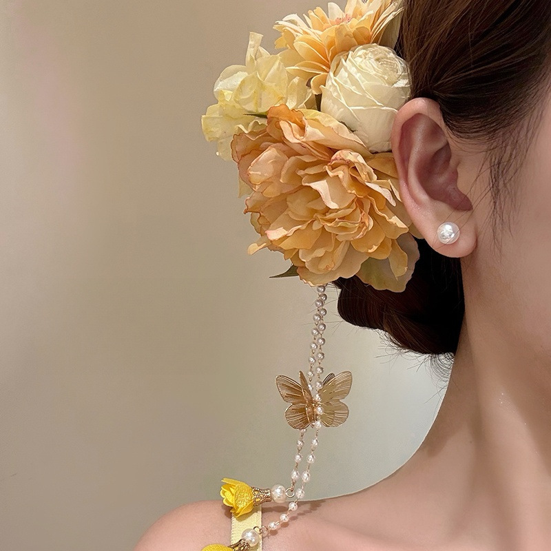 【滕花戀曲】仙綺珍珠垂墜花朵髮夾