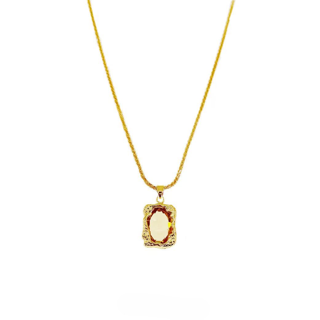 法式復古幾何墜項鍊｜簡約秋冬百搭毛衣鏈