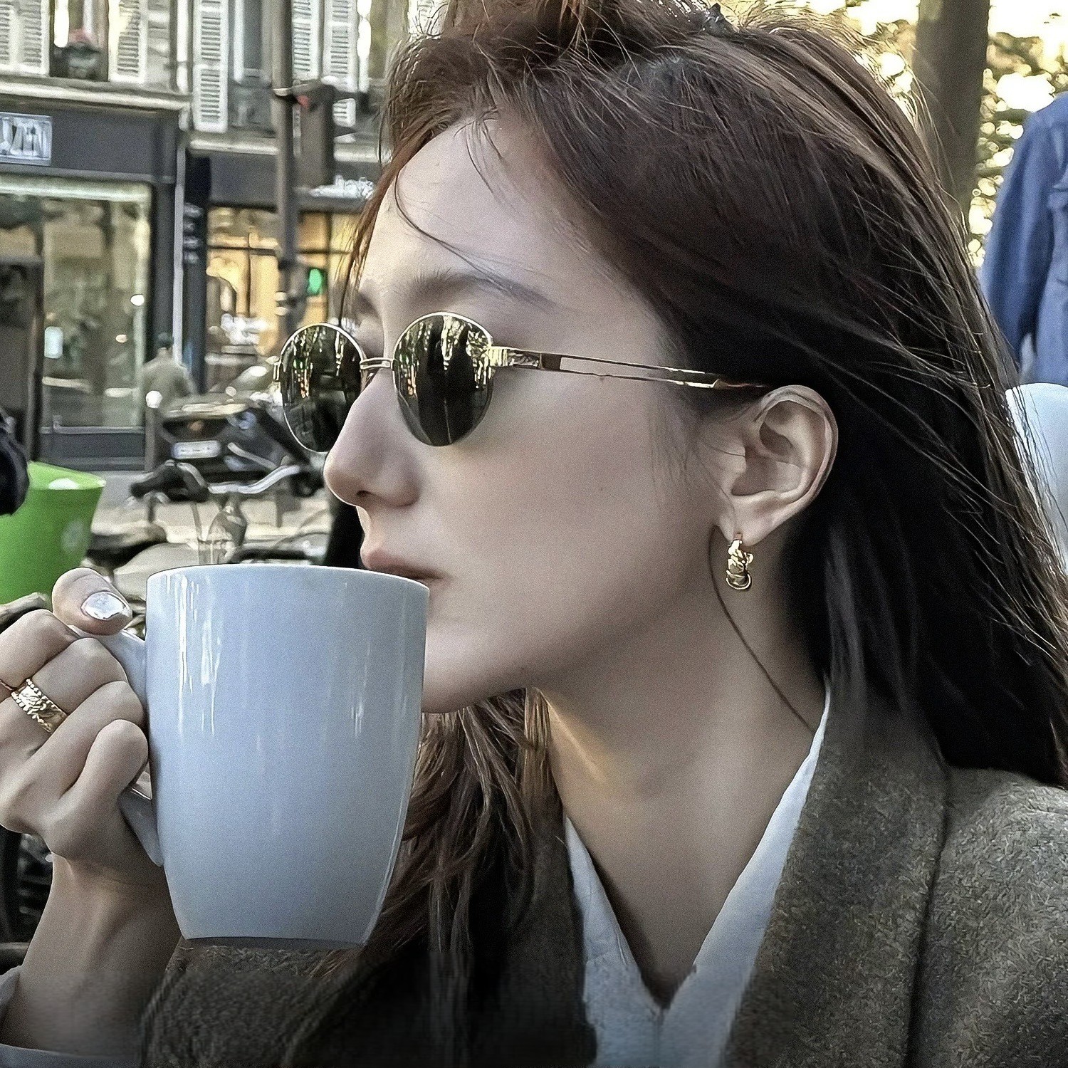 法式慵懶復古小金框墨鏡｜素顏百搭 顯高級質感