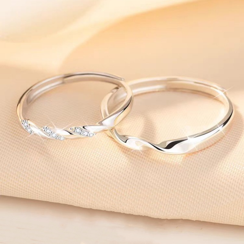 極簡高級感・純銀情侶對戒（開口戒） 獨家設計輕奢版