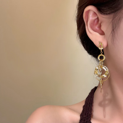 金色多圈流蘇長款耳環｜氣質顯臉小款