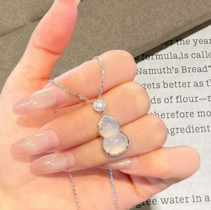 新中式白玉髓葫蘆頸鏈｜S925 銀 2025 新款小眾設計款