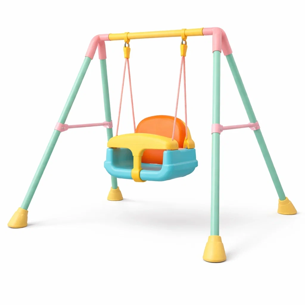 Outdoor Swing Kids Plastic with Safety Harness Multicolour-MOBEXIMO