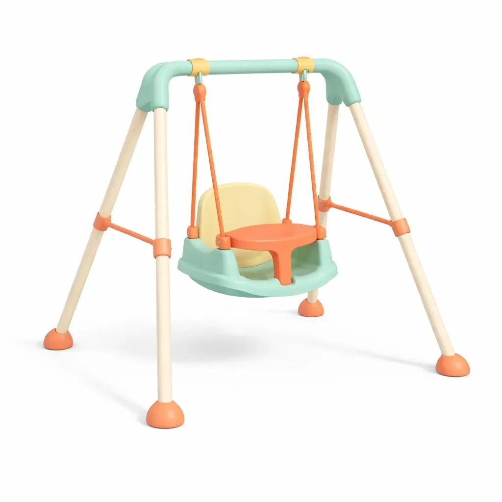 Outdoor Swing Toddler with Adjustable Seat Plastic Blue/Orange/Yellow 120x98x146 cm-MOBEXIMO