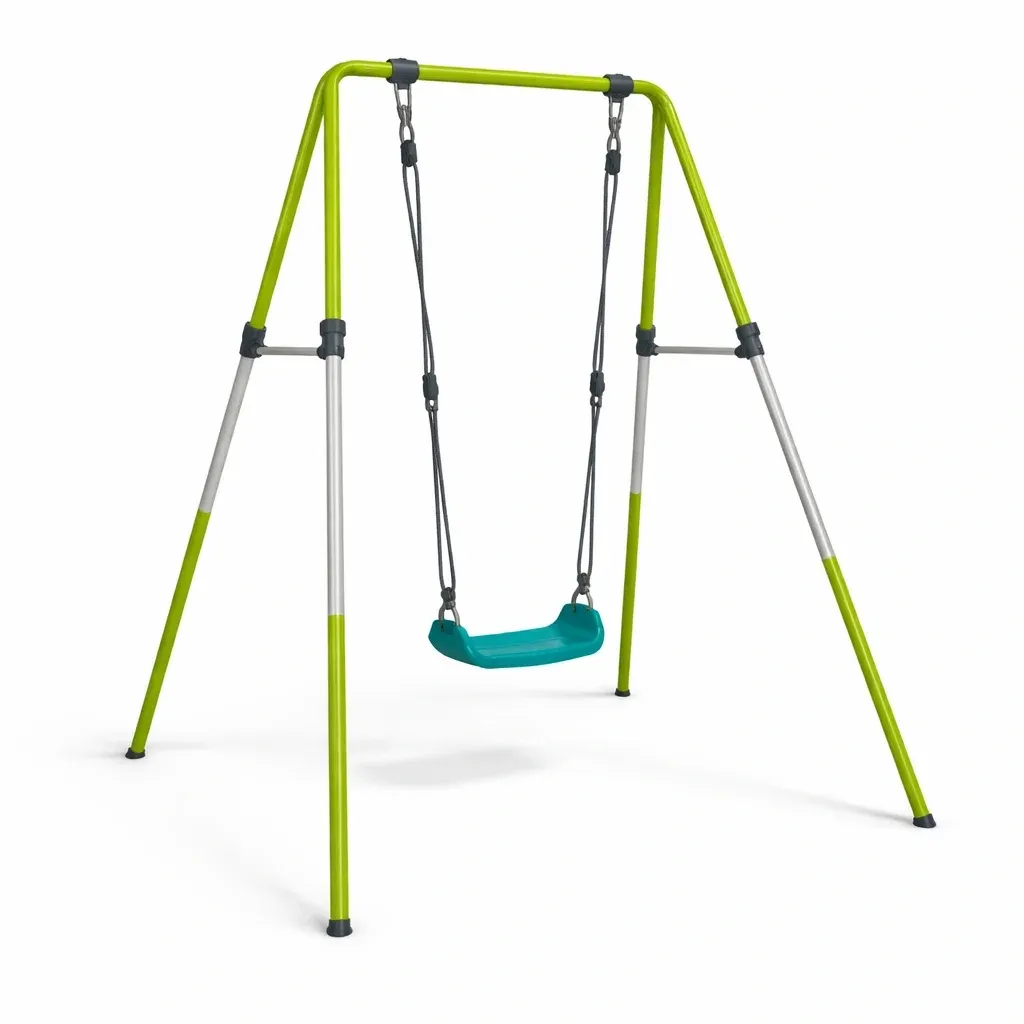 Outdoor Swing Outdoor Steel Frame for Kids Green and Teal-MOBEXIMO