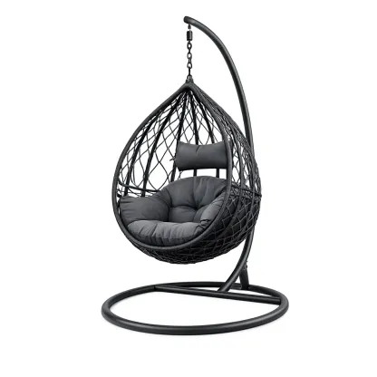 Hanging egg chair Outdoor Steel Frame Black 104x104x198cm-MOBEXIMO