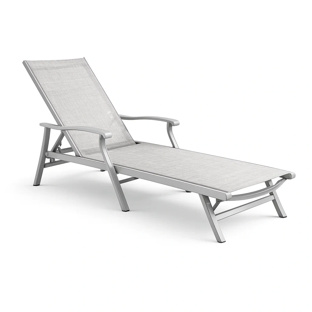 Lounge chair Outdoor Reclining Sun Lounge Aluminium Frame Grey-MOBEXIMO