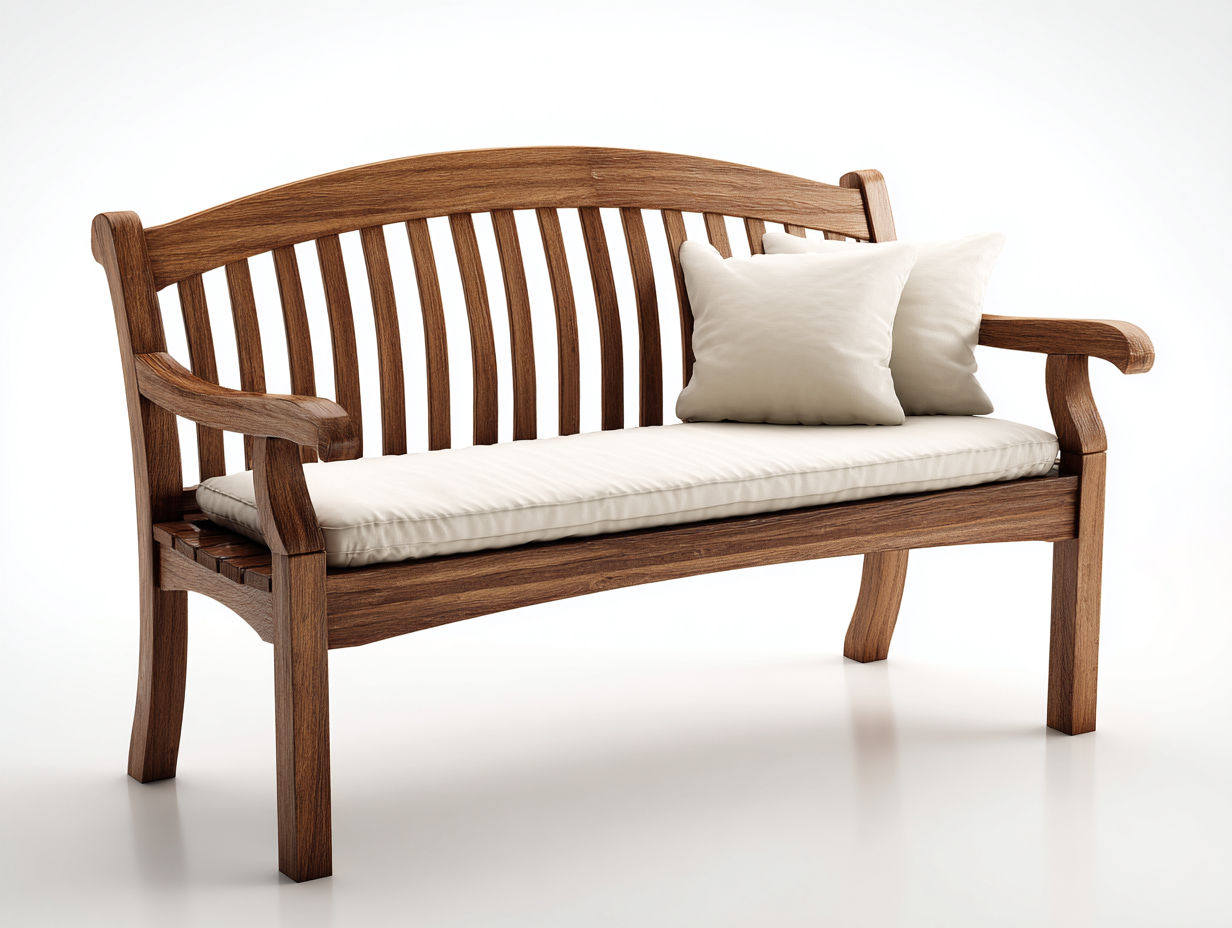 Wooden Garden Bench Solid Wood 170x55 x90cm - Natural Wood/Light beige - Outdoor Seating Classic Design-Havenno