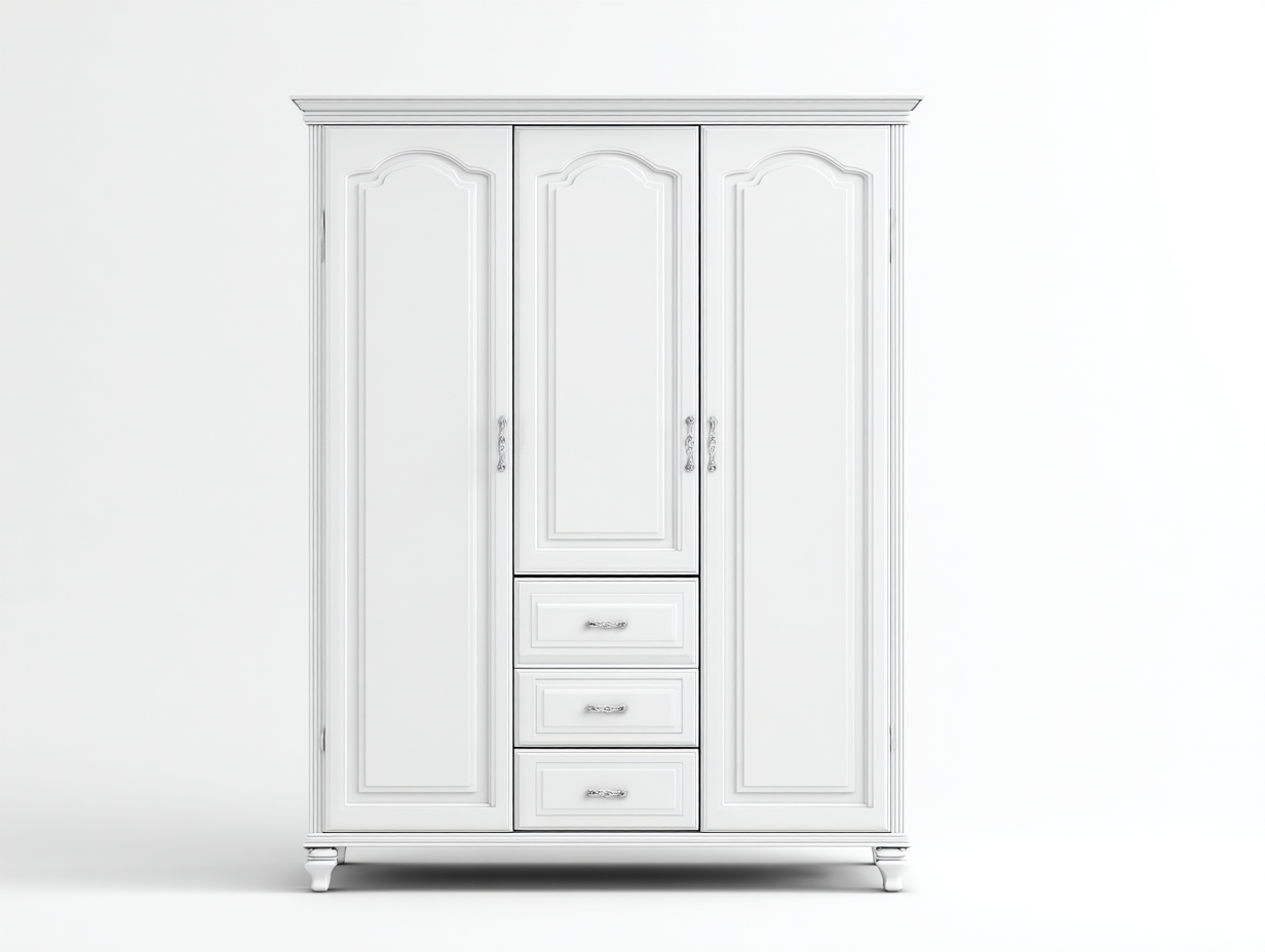 Wardrobes hinged door wardrobe with drawers 160x60x220 cm - White - classic storage design-Graceoli