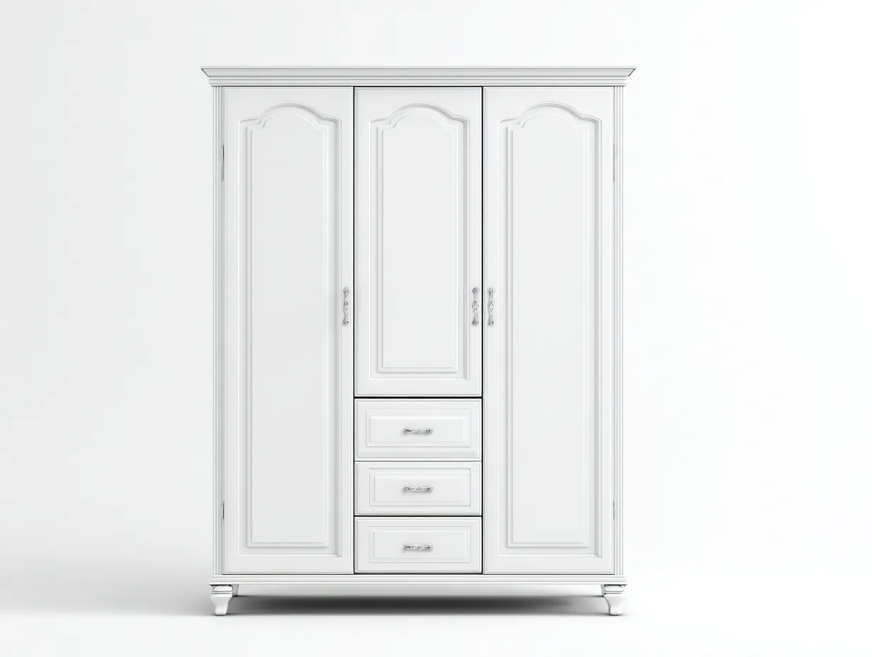 Wardrobes hinged door wardrobe with drawers 160x60x220 cm - White - classic storage design-Graceoli