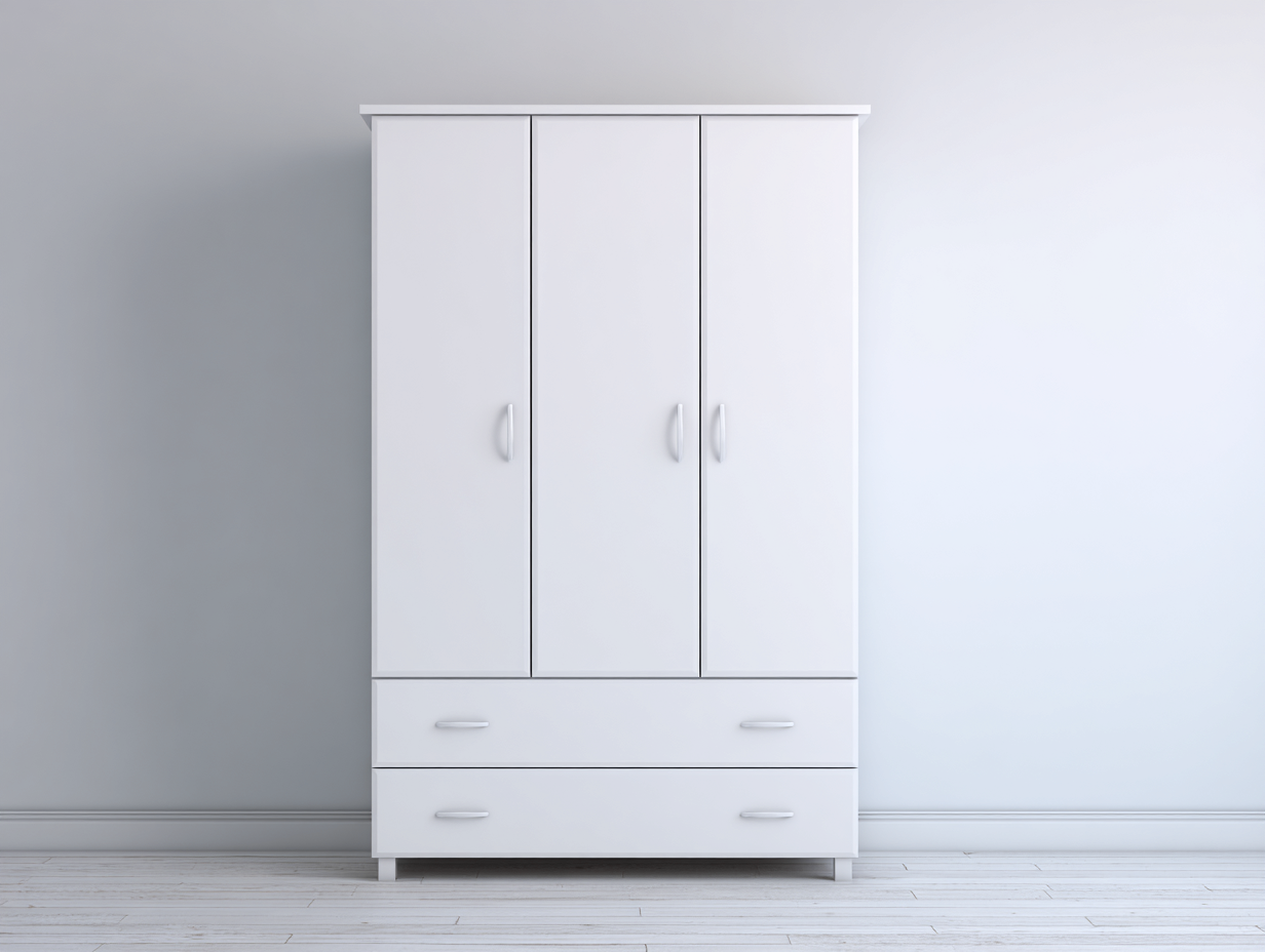 Wardrobes hinged door wardrobe with drawers 120x55x200 cm - White - modern storage design-Graceoli