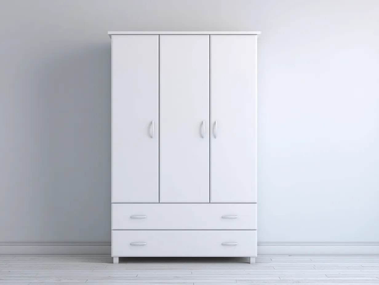 Wardrobes hinged door wardrobe with drawers 120x55x200 cm - White - modern storage design-Graceoli