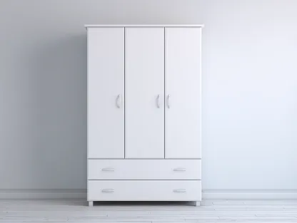 Wardrobes hinged door wardrobe with drawers 120x55x200 cm - White - modern storage design-Graceoli
