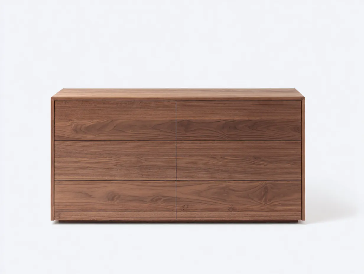 Chest of Drawers wooden chest of drawers 150x45x75 cm - Brown - minimalist storage design-Loftova