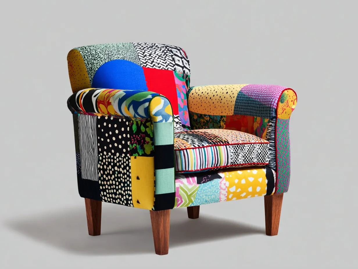 Armchairs upholstered armchair 78x76x82 cm - Multicolor - modern accent design-Loftova