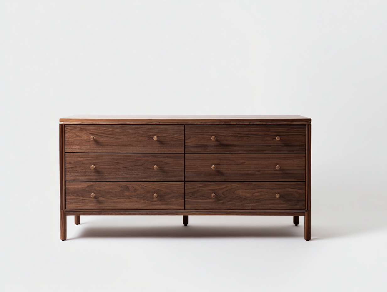 Chest of Drawers wooden chest of drawers 160x45x80 cm - Brown - modern storage design-Loftova