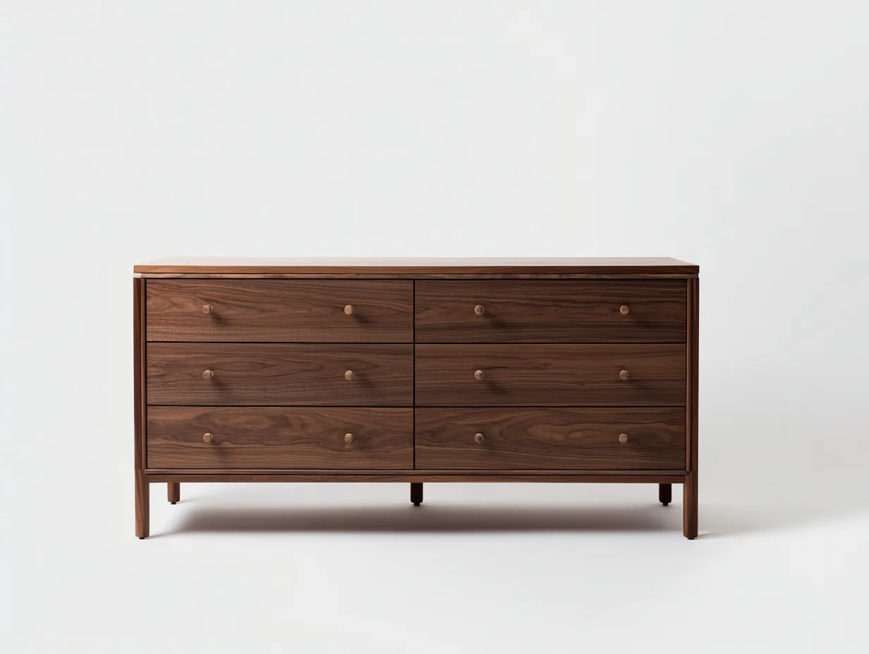Chest of Drawers wooden chest of drawers 160x45x80 cm - Brown - modern storage design-Loftova