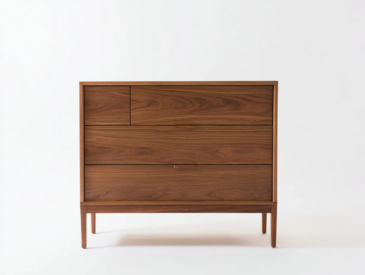 Chest of Drawers wooden frame storage design 90x45x95 cm - brown - modern bedroom storage style-Loftova