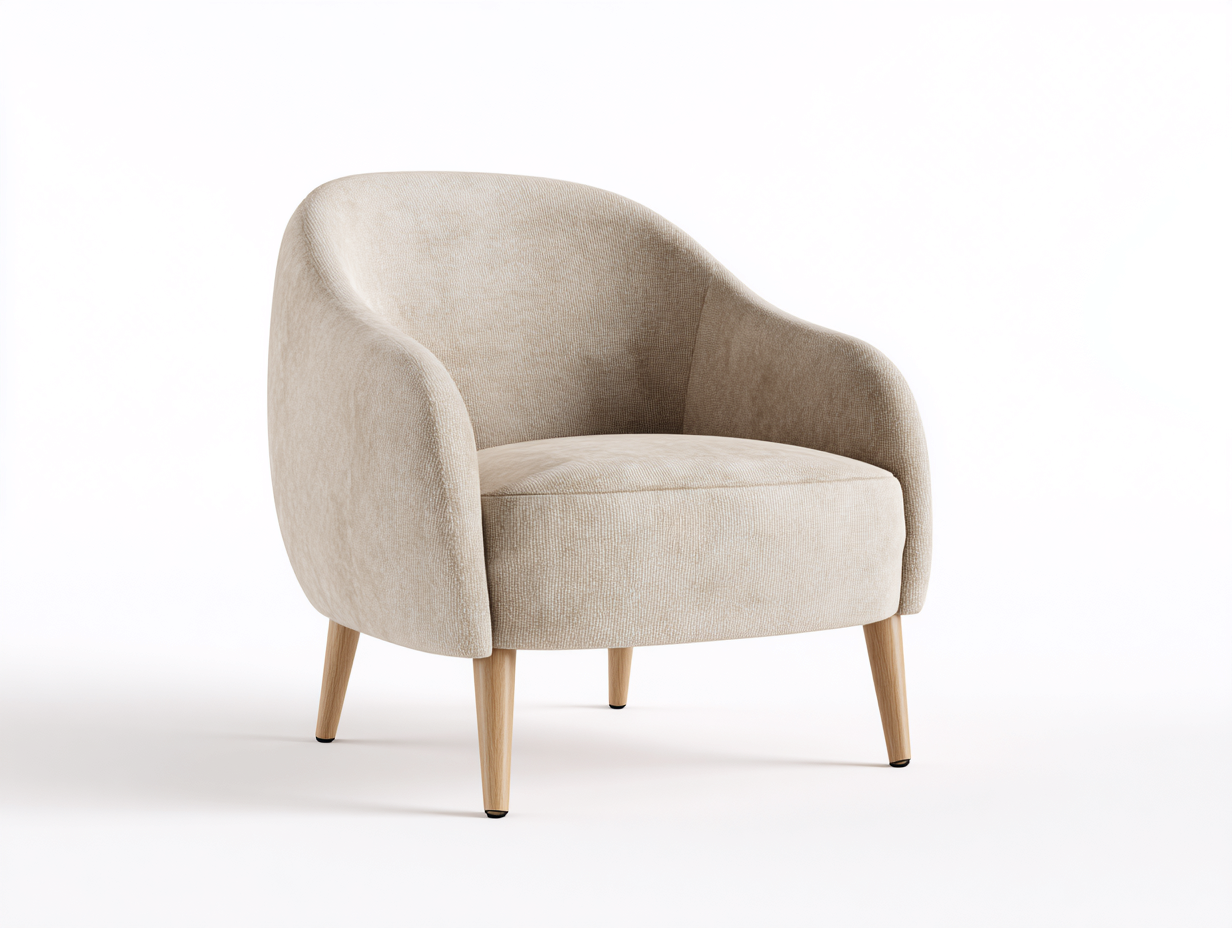 Armchairs upholstered armchair 75x72x78 cm - Beige - modern comfort design-Loftova