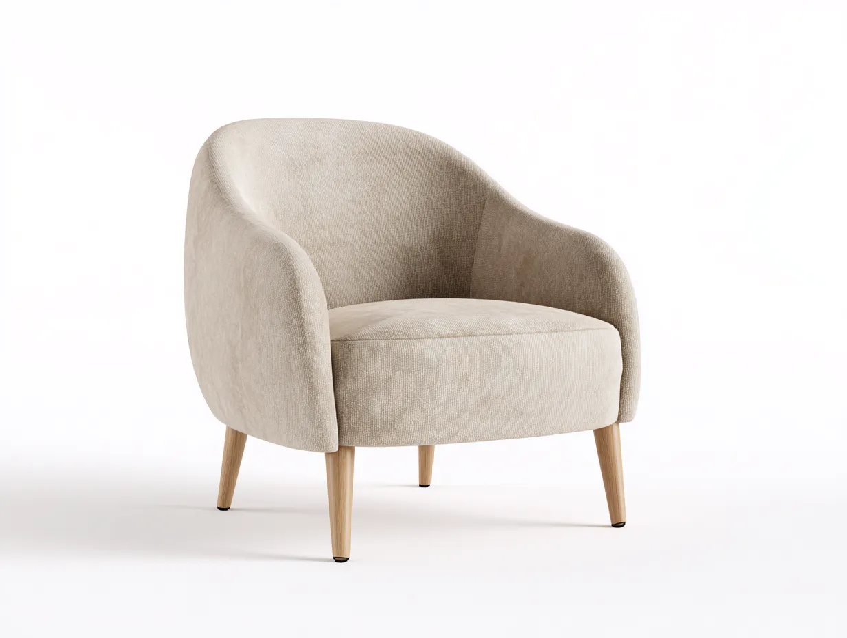 Armchairs upholstered armchair 75x72x78 cm - Beige - modern comfort design-Loftova