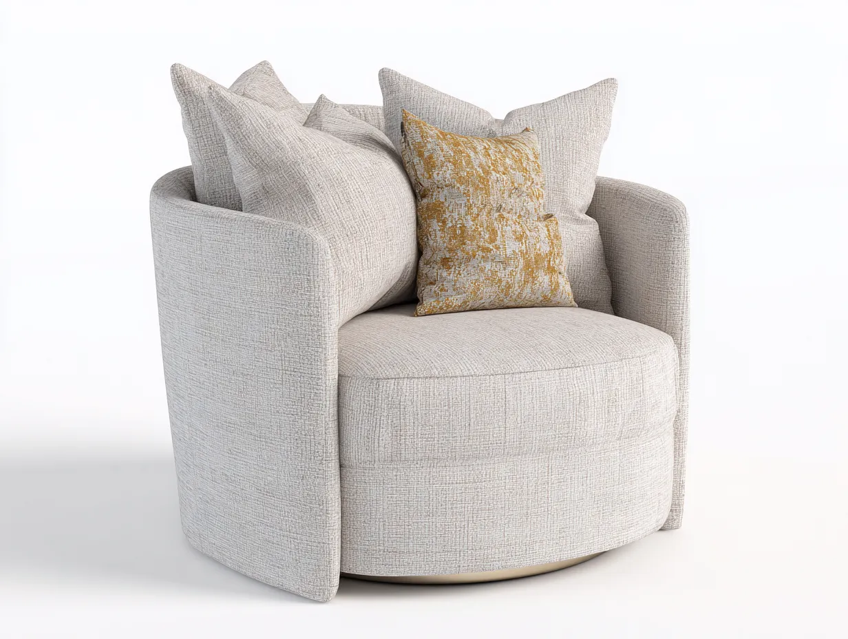 Armchairs fabric upholstered design 85x80x78 cm - beige - modern lounge seating style-Loftova