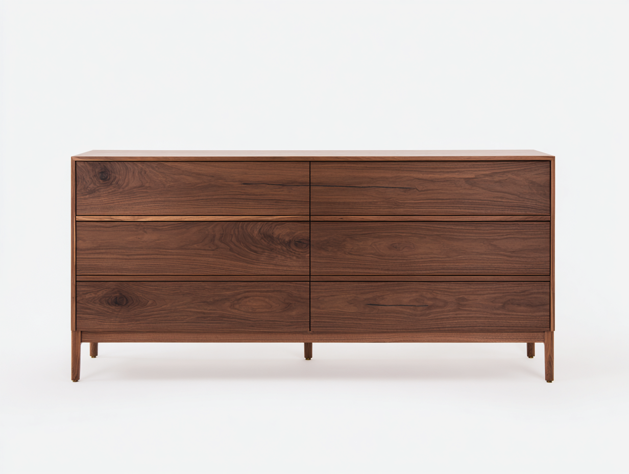 Chest of Drawers freestanding wooden storage cabinet 160x45x85 cm - brown - modern bedroom storage design-Loftova