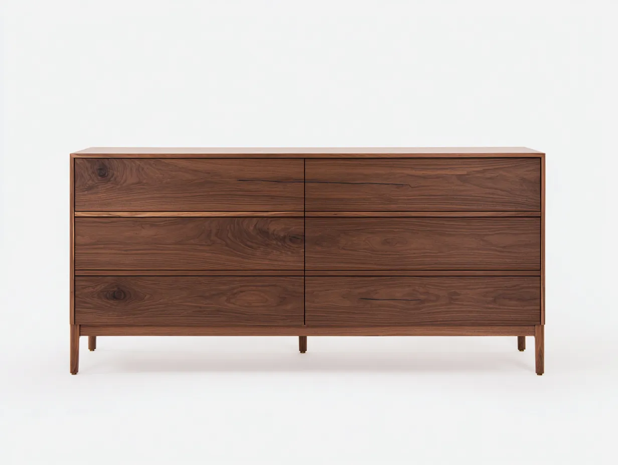 Chest of Drawers freestanding wooden storage cabinet 160x45x85 cm - brown - modern bedroom storage design-Loftova
